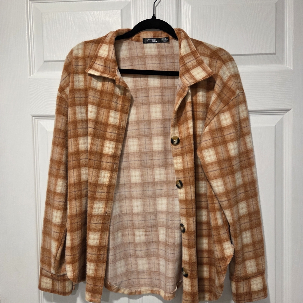 Plaid Button-Up Shirt Jacket